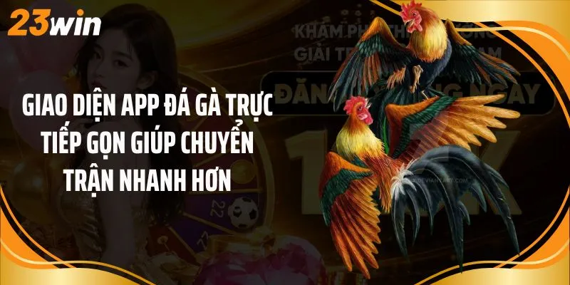 Giao diện app đá gà trực tiếp gọn giúp chuyển trận nhanh hơn